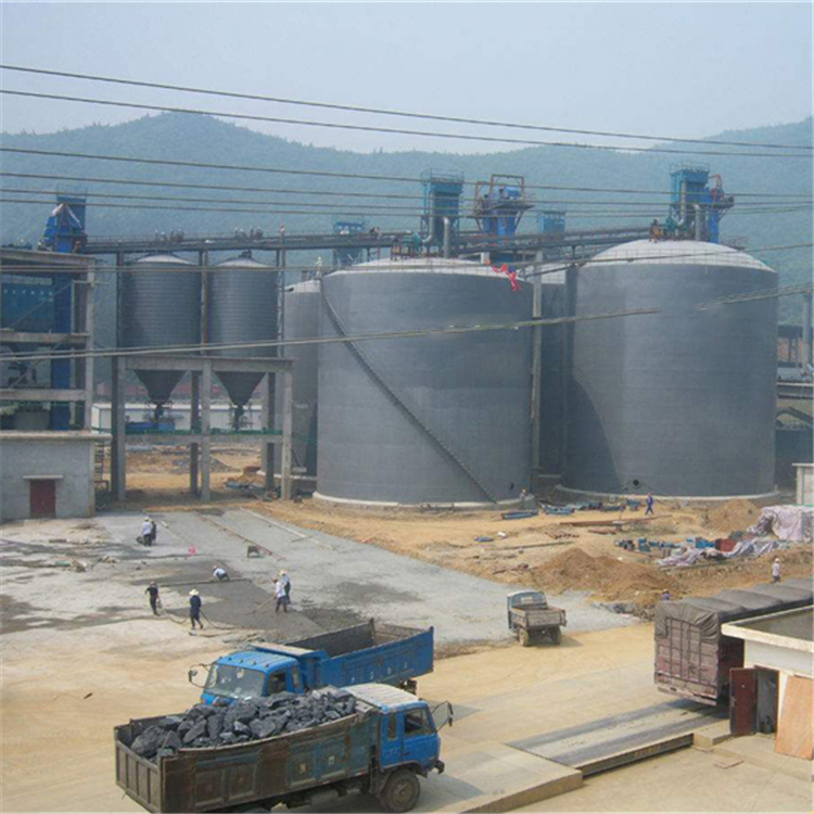 镇江水泥钢板仓2座3000吨青岛项目进入施工