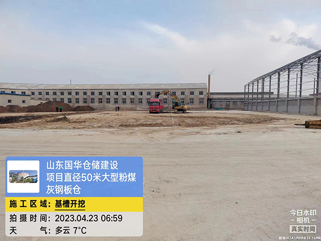 镇江大型粉煤灰钢板仓直径50米项目进场